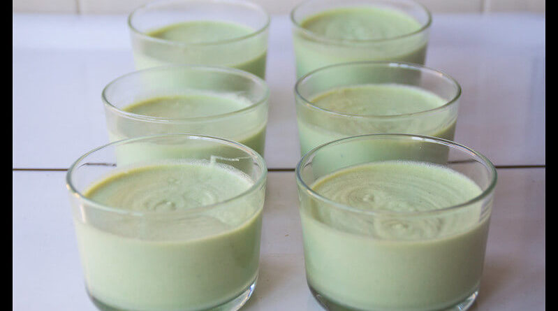 Mousse de té verde y queso fresco