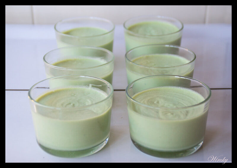 Mousse de té verde y queso fresco